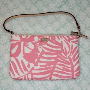 Kate Spade Pink and White Tropical Clutch